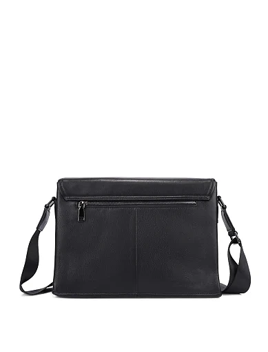 Мужская сумка мессенджер кожаная черная - фото 3 - Miraton