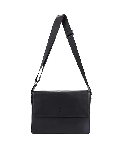 Мужская сумка мессенджер кожаная черная - фото 4 - Miraton