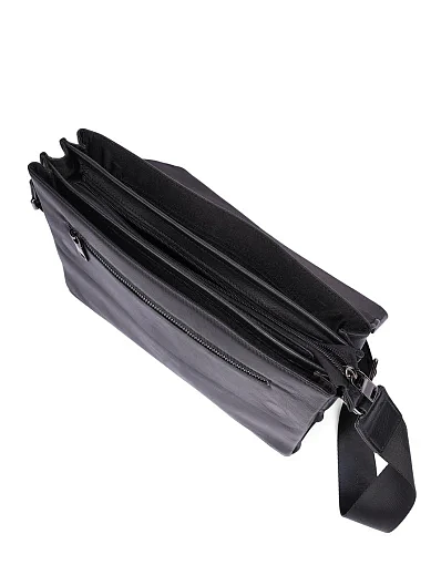 Мужская сумка мессенджер кожаная черная - фото 6 - Miraton