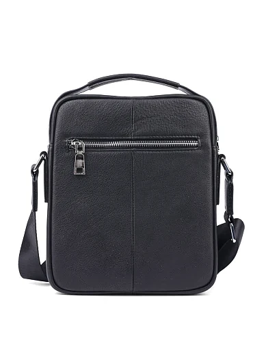 Чоловіча сумка через плече шкіряна чорна (2181) - фото 3 - Miraton