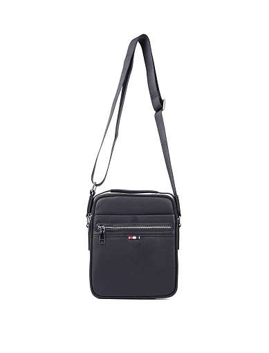 Чоловіча сумка через плече шкіряна чорна (2181) - фото 4 - Miraton