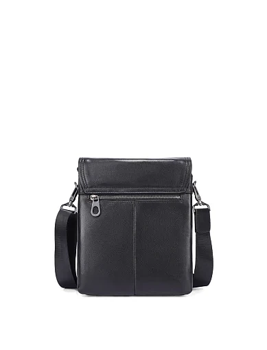 Мужская сумка мессенджер кожаная черная - фото 3 - Miraton