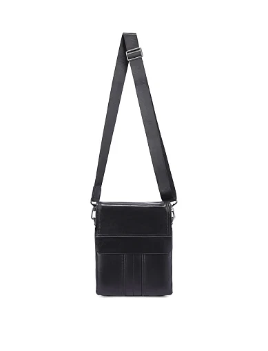 Мужская сумка мессенджер кожаная черная - фото 6 - Miraton