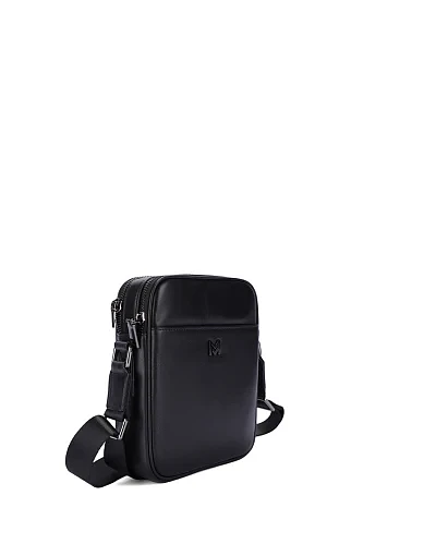 Мужская сумка мессенджер кожаная черная - фото 2 - Miraton