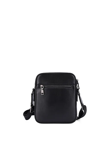 Мужская сумка мессенджер кожаная черная - фото 3 - Miraton