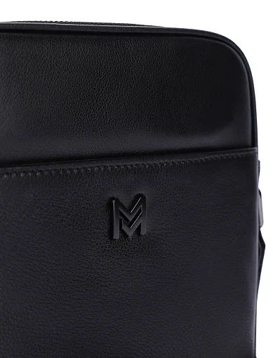 Мужская сумка мессенджер кожаная черная - фото 4 - Miraton