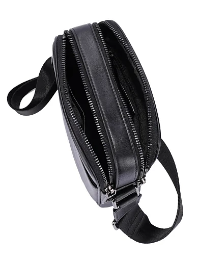 Мужская сумка мессенджер кожаная черная - фото 5 - Miraton