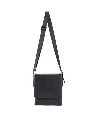 Чоловіча сумка месенджер шкіряна чорна (78 745) - фото 4 - Miraton