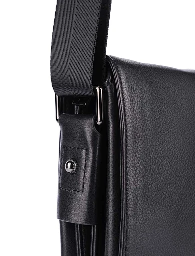 Чоловіча сумка месенджер шкіряна чорна (78 745) - фото 5 - Miraton