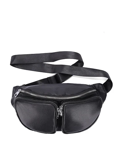 Чоловіча сумка шкіряна чорна (119) - фото 6 - Miraton