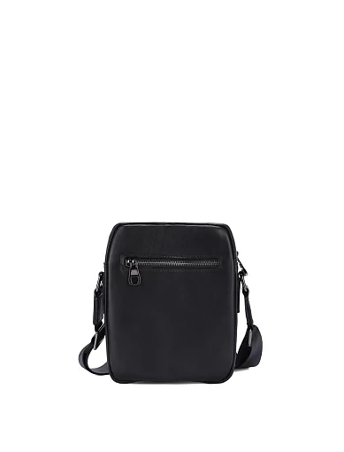 Мужская сумка через плечо кожаная черная - фото 3 - Miraton