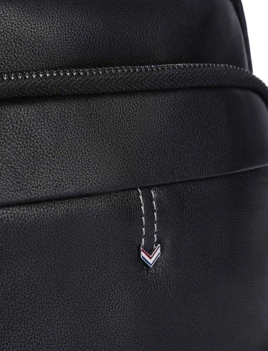 Мужская сумка через плечо кожаная черная - фото 4 - Miraton