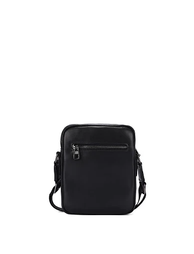 Мужская сумка через плечо кожаная черная - фото 3 - Miraton