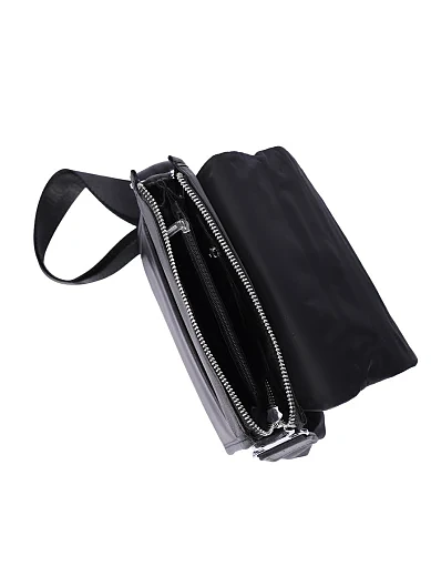 Чоловіча сумка месенджер шкіряна чорна (2138-1) - фото 5 - Miraton