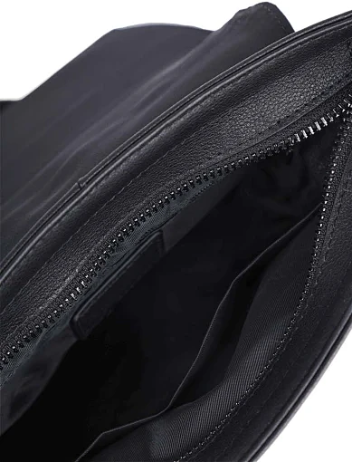 Чоловіча сумка месенджер шкіряна чорна (2151-1) - фото 4 - Miraton