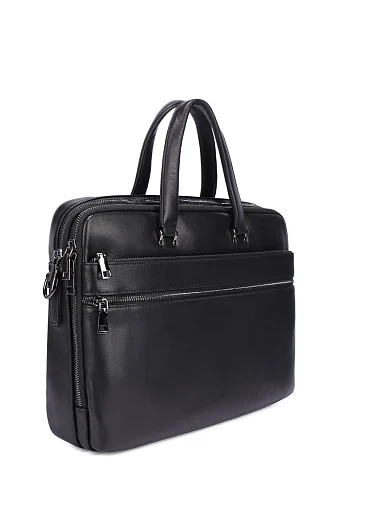 Мужской портфель кожаный черный - фото 2 - Miraton