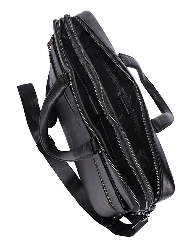 Мужской портфель кожаный черный - фото 5 - Miraton