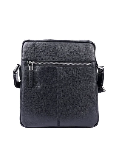 Чоловіча сумка через плече шкіряна чорна (6155-2) - фото 3 - Miraton
