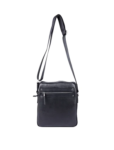 Чоловіча сумка через плече шкіряна чорна (6155-2) - фото 4 - Miraton