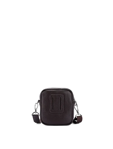 Мужская сумка кросс-боди кожаная коричневая - фото 3 - Miraton