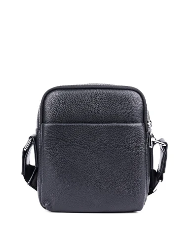 Мужская сумка через плечо кожаная черная - фото 3 - Miraton