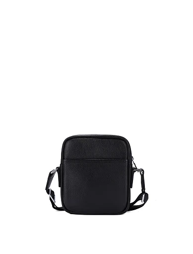 Мужская сумка через плечо кожаная черная - фото 3 - Miraton