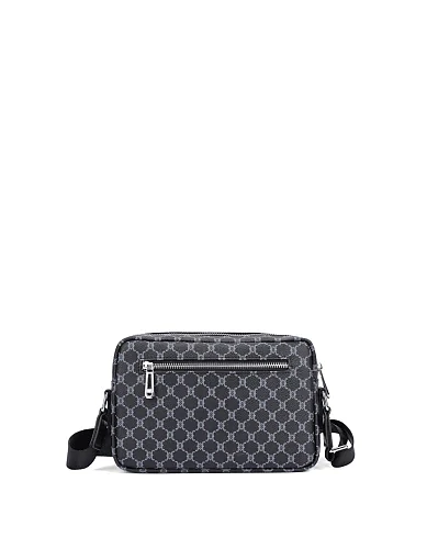 Мужская сумка через плечо из экокожи черная - фото 3 - Miraton