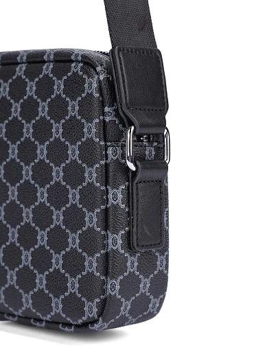 Мужская сумка через плечо из экокожи черная - фото 5 - Miraton