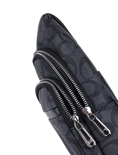 Мужская сумка из экокожи черная - фото 5 - Miraton