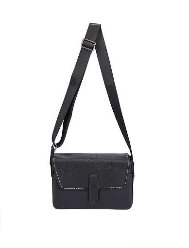 Чоловіча сумка крос-боді шкіряна чорна (88357-2) - фото 6 - Miraton