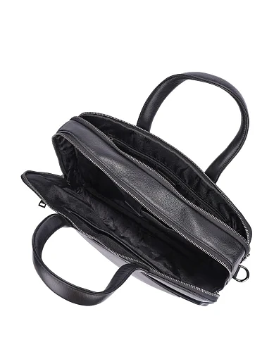 Чоловічий портфель шкіряний чорний (88536-3) - фото 5 - Miraton