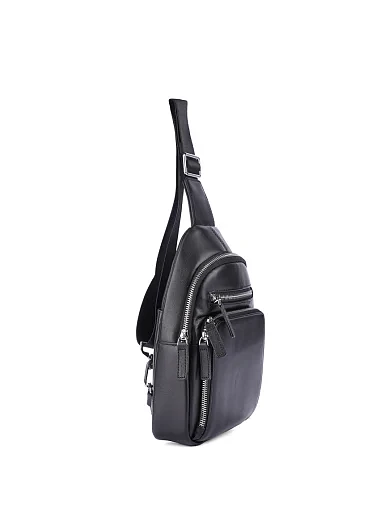 Чоловіча сумка шкіряна чорна (002) - фото 2 - Miraton