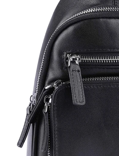 Чоловіча сумка шкіряна чорна (002) - фото 4 - Miraton