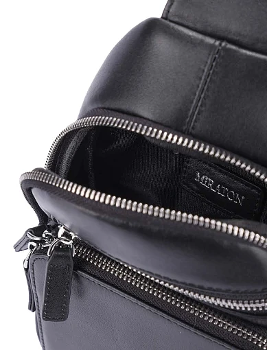 Чоловіча сумка шкіряна чорна (002) - фото 5 - Miraton