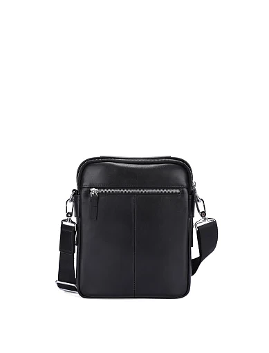 Чоловіча сумка через плече шкіряна чорна (003) - фото 3 - Miraton