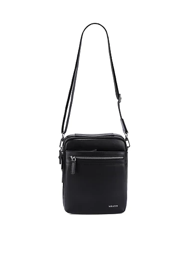 Чоловіча сумка через плече шкіряна чорна (003) - фото 5 - Miraton