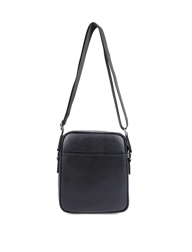 Мужская сумка через плечо кожаная черная - фото 3 - Miraton