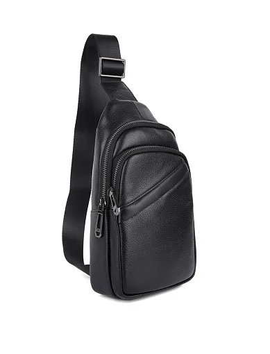 Мужская сумка кожаная черная - фото 2 - Miraton