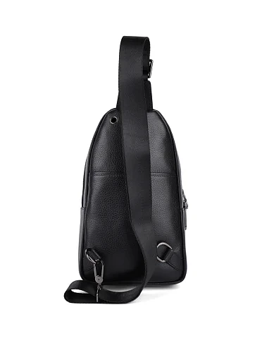 Мужская сумка кожаная черная - фото 3 - Miraton