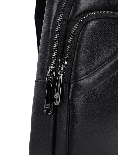 Мужская сумка кожаная черная - фото 4 - Miraton