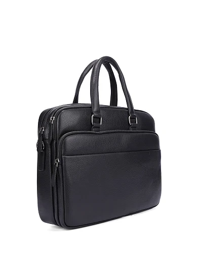 Чоловічий портфель шкіряний чорний (3815431-6) - фото 2 - Miraton