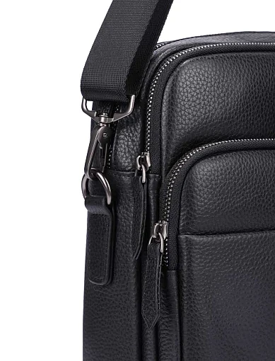 Чоловічий портфель шкіряний чорний (3815431-6) - фото 4 - Miraton