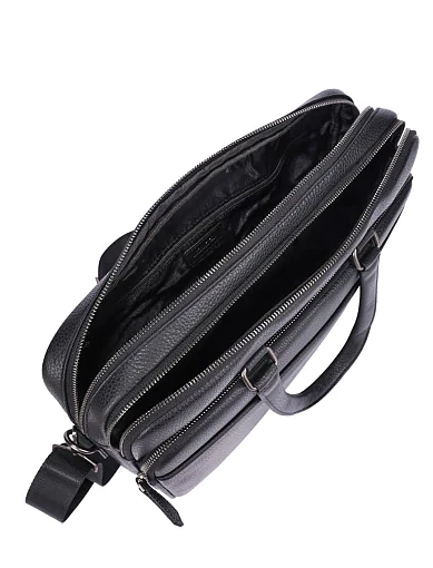 Чоловічий портфель шкіряний чорний (3815431-6) - фото 5 - Miraton