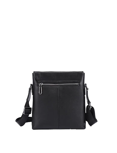 Чоловіча сумка месенджер шкіряна чорна (9565-1) - фото 3 - Miraton