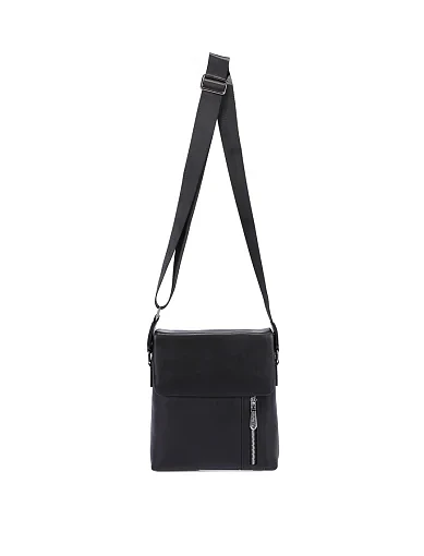 Чоловіча сумка месенджер шкіряна чорна (9565-1) - фото 6 - Miraton