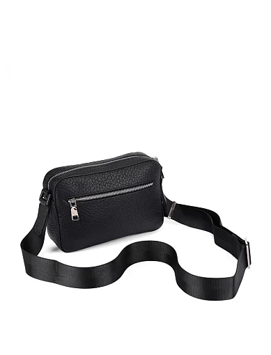 Чоловічий месенджер шкіряний чорний - фото 6 - Miraton