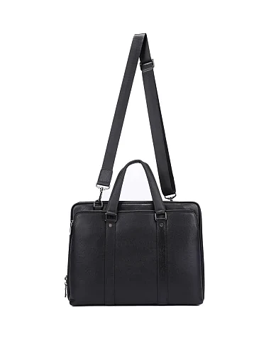 Мужской портфель кожаный черный - фото 4 - Miraton