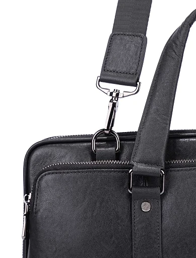 Мужской портфель кожаный черный - фото 5 - Miraton