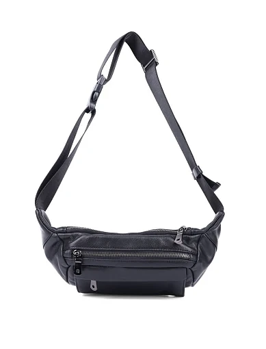 Мужская сумка кожаная черная - фото 4 - Miraton