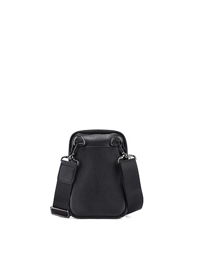 Мужская сумка кросс-боди кожаная черная - фото 3 - Miraton